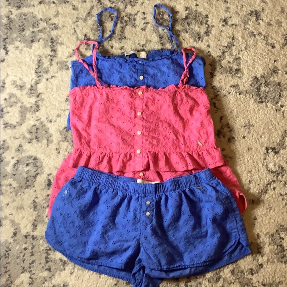 Gilly Hick Eyelet Pajama Sleepwear Short And Crop